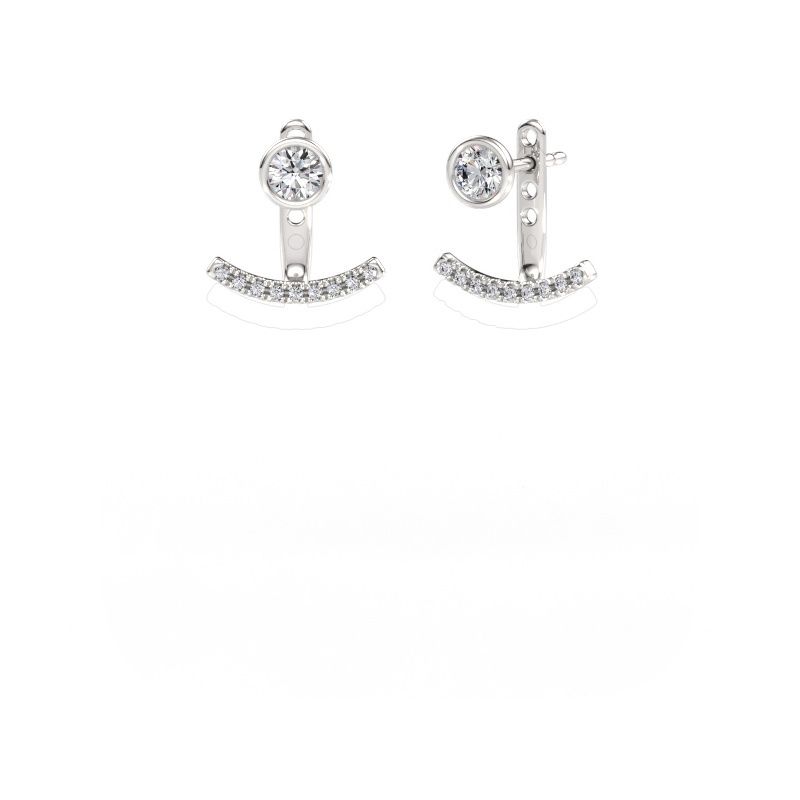 Earrings Rosetta 585 white gold zirconia 4 mm