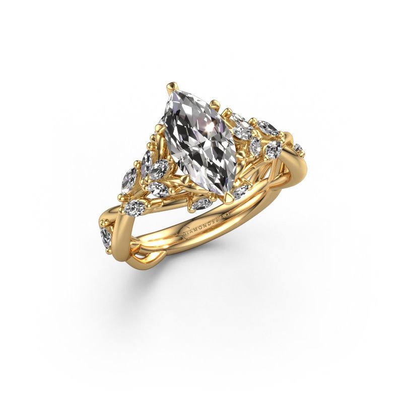 Engagement ring Samantha MRQ 585 gold lab-grown diamond 1.65 crt