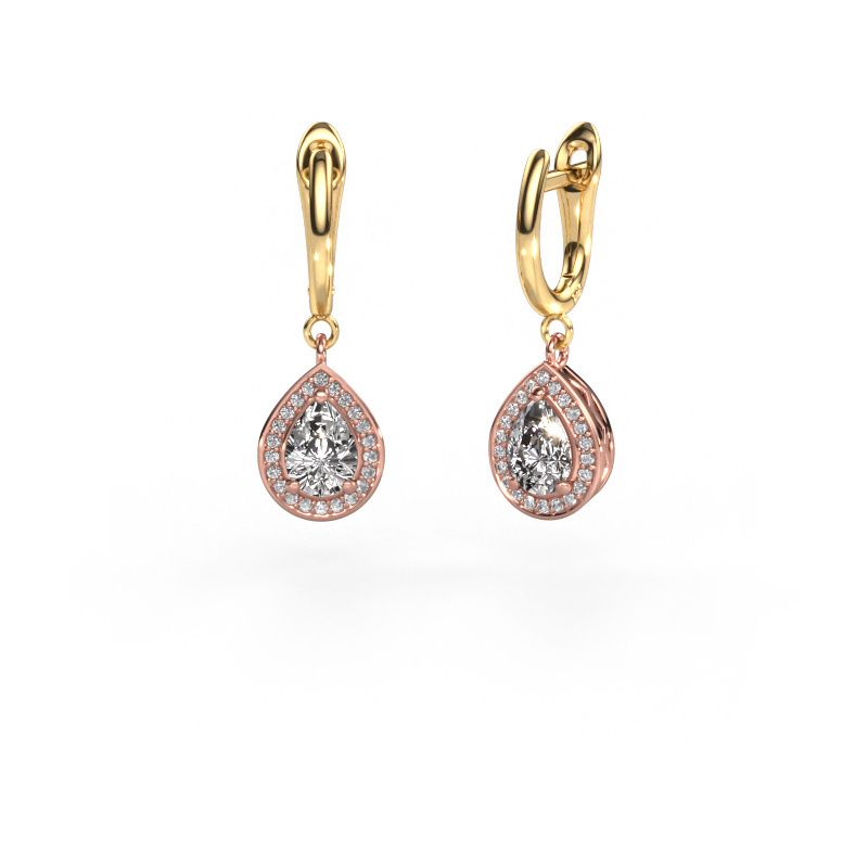 Oorhangers Ginger 1 585 rosé goud zirkonia 7x5 mm