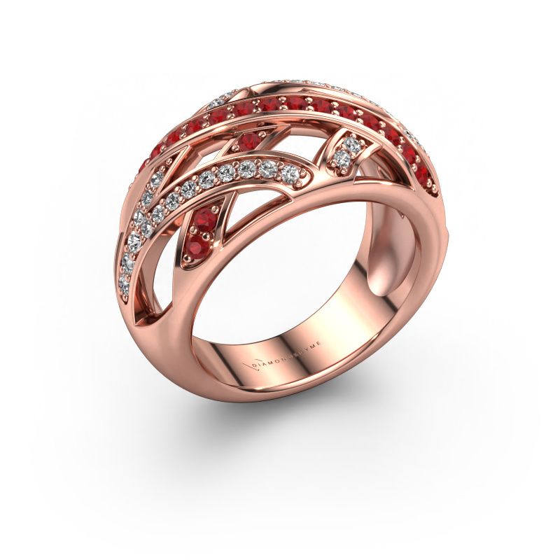 Ring Yinthe 585 rose gold ruby 1.5 mm