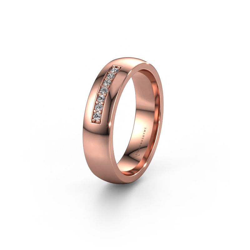 Trouwring WH0112L25BP 585 rosé goud lab-grown diamant ±5 x 2 mm