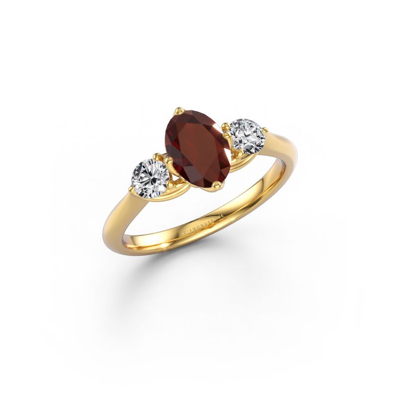 Engagement ring Vosje OVL 585 gold garnet 7,5x5,5 mm