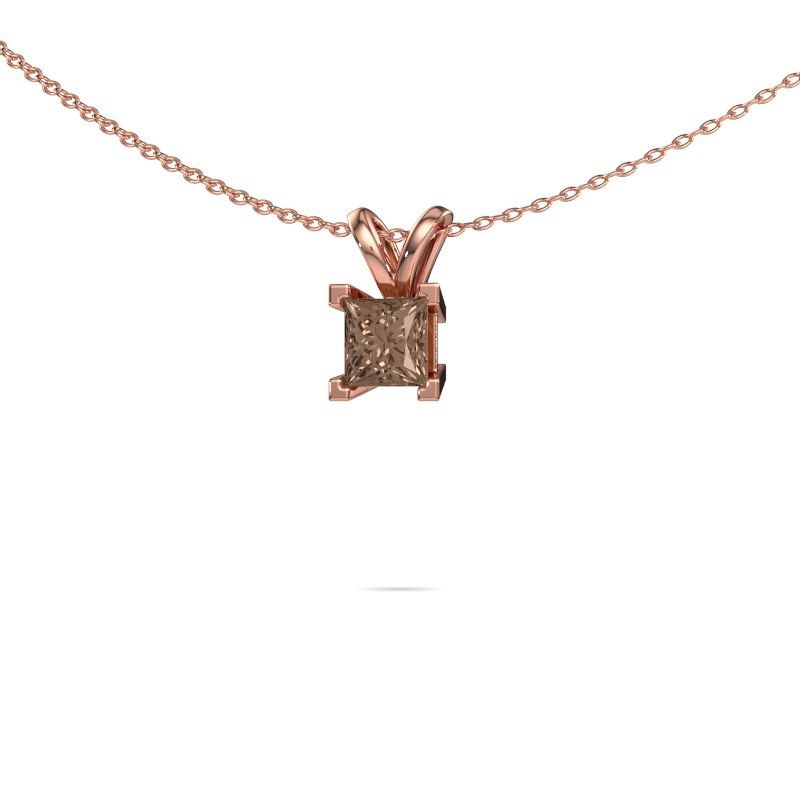 Pendentif Ariane 585 or rose diamant brun 0.80 crt