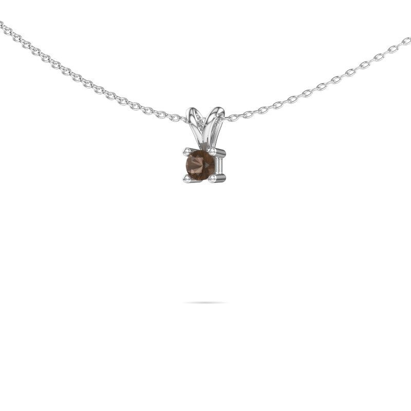 Necklace Eline 950 platinum smokey quartz 5 mm