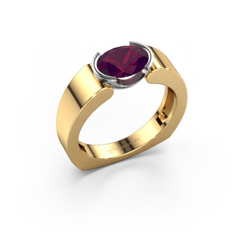 Ring Tonya 585 gull rhodolitt 8x6 mm
