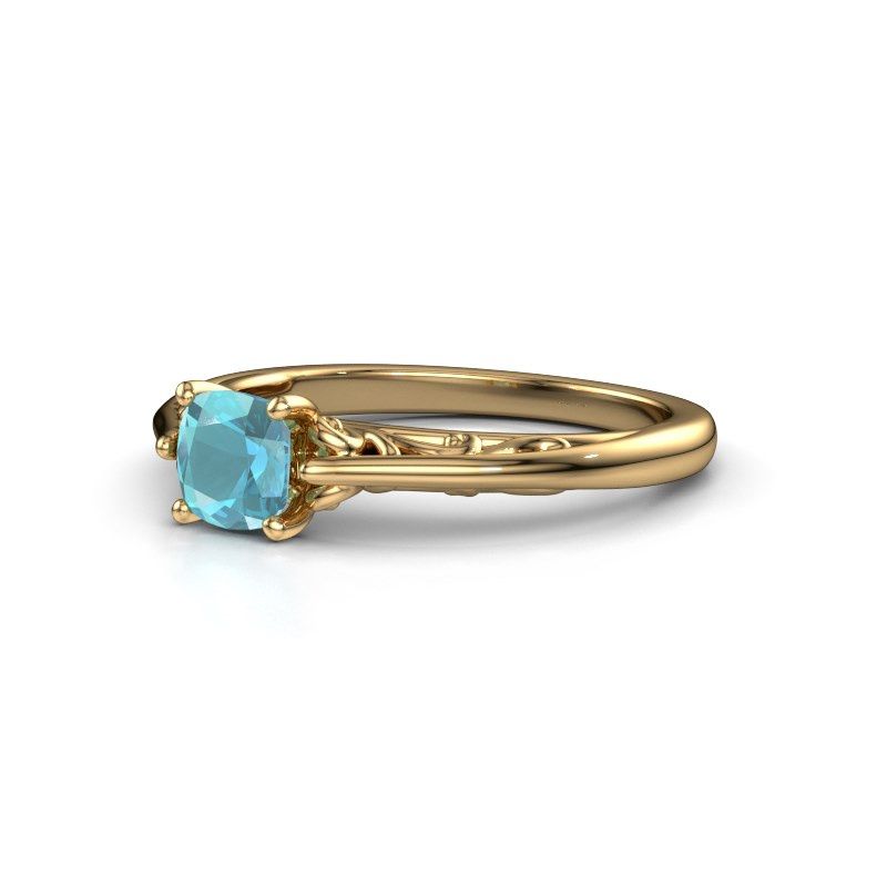 Image of Engagement ring shannon cus<br/>585 gold<br/>Blue topaz 5 mm