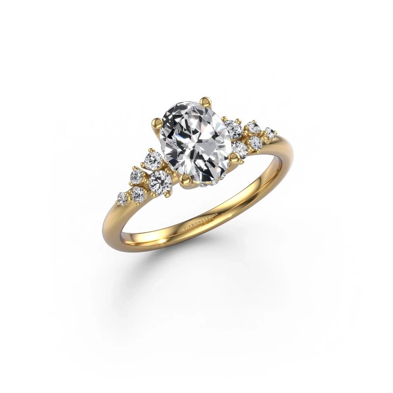 Engagement ring Emma OVL 585 gold lab grown diamond 1.349 crt