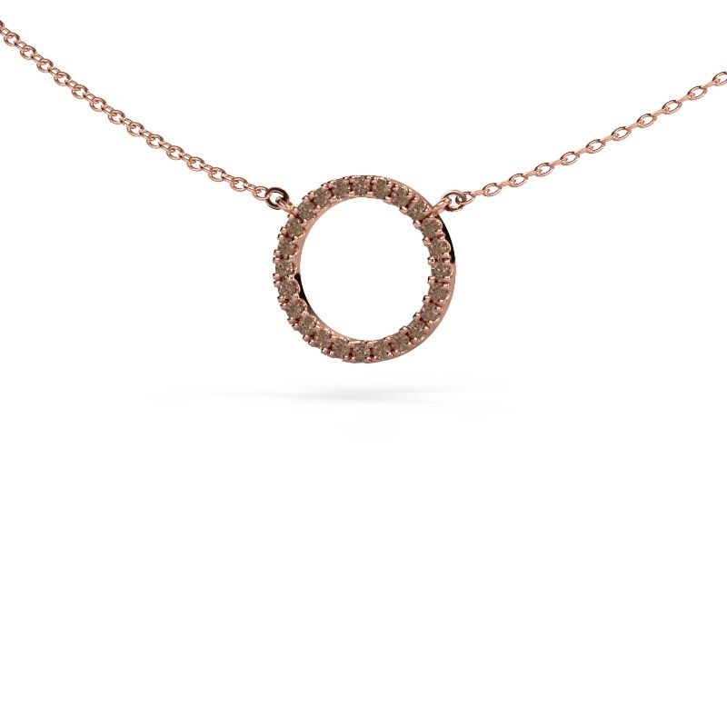 Anhänger Circle 585 Roségold Braun Diamant 0.18 crt