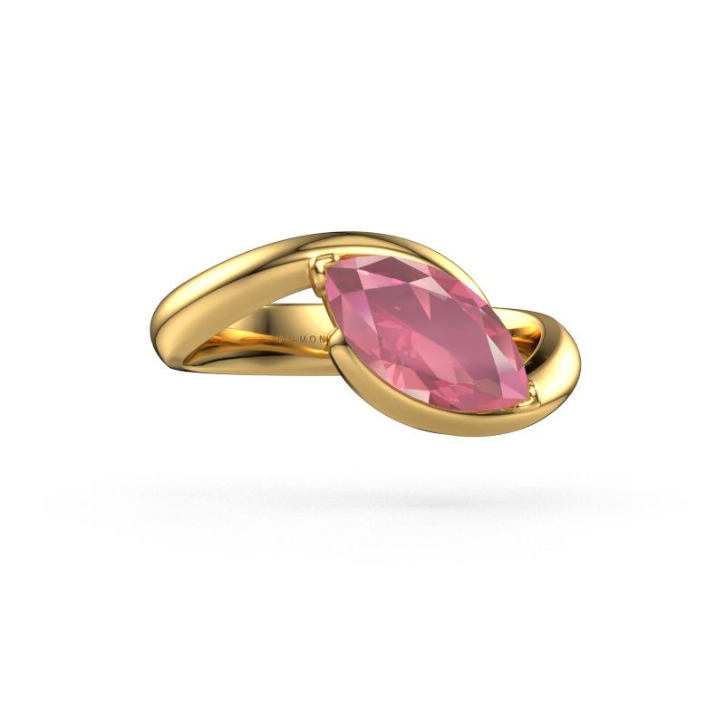 Engagement ring Aida MRQ 585 gold tourmaline pink 11x5.5 mm