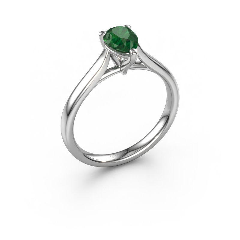 Verlobungsring Mignon PER 1 950 Platin Smaragd 7x5 mm