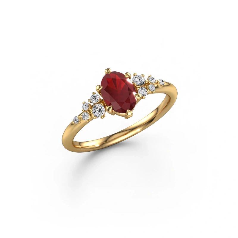 Ring Royce OVL 585 Gold Rubin 7x5 mm