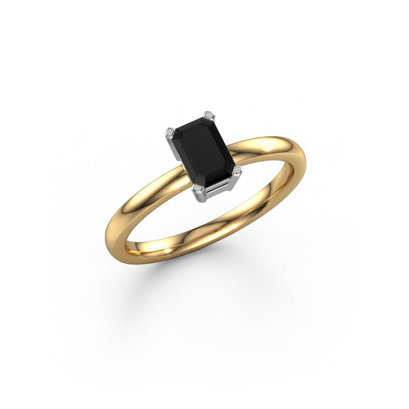 Engagement ring Denita 1 EME 585 gold black diamond 0.84 crt