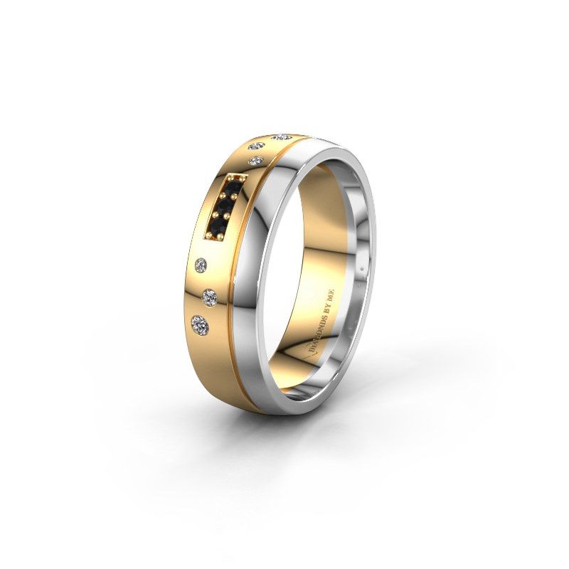 Image of Wedding ring WH0310L26AP<br/>585 gold ±6x1.7 mm<br/>Black diamond