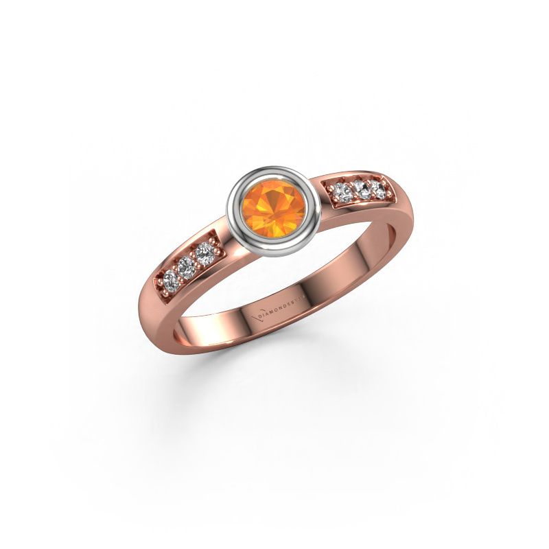 Bague de fiançailles Lieke 585 or rose citrine 4 mm