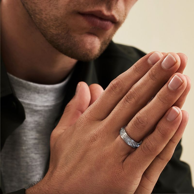 Bague pour homme Alec 585 or blanc