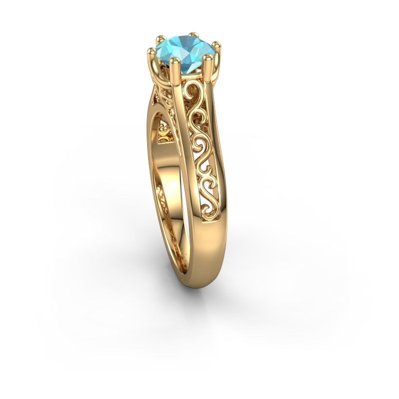 Image of Engagement ring shan<br/>585 gold<br/>Blue topaz 6 mm