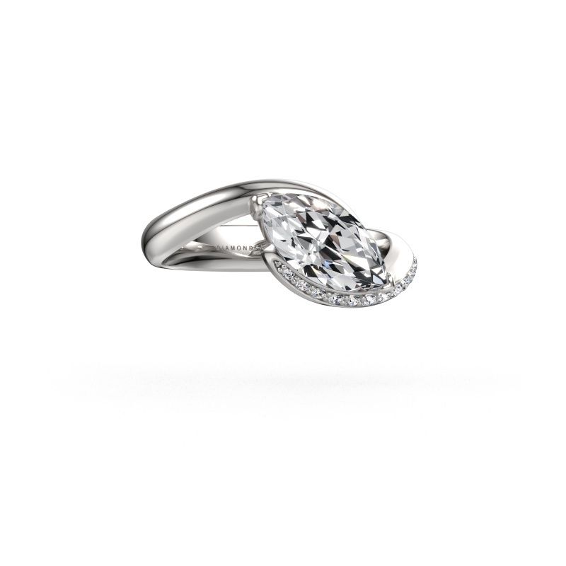 Verlobungsring Aida MRQ side 585 Weißgold Lab-grown Diamant 1.358 crt