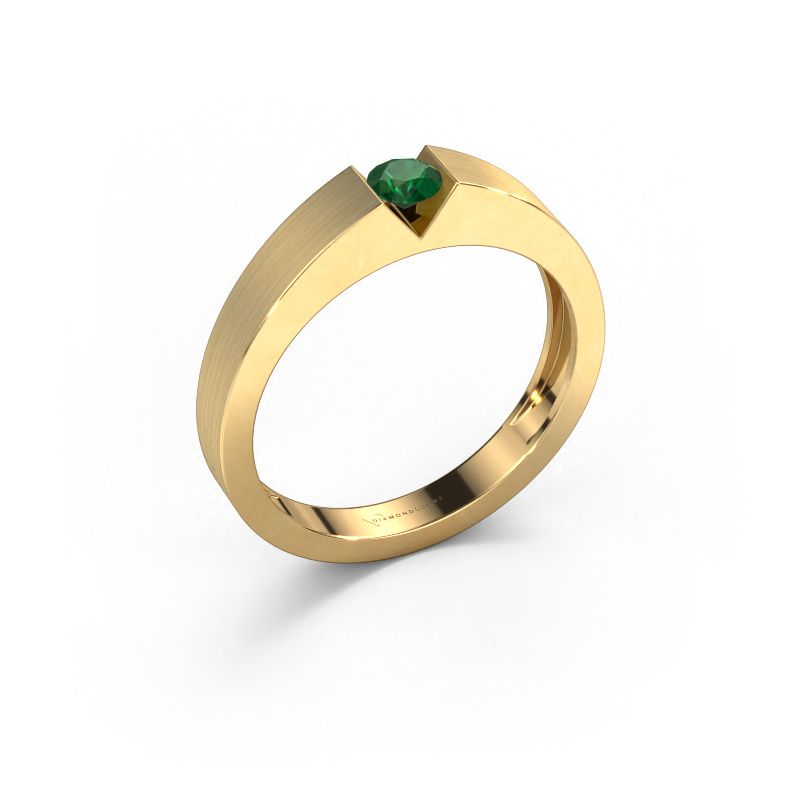Engagement ring Lizzy 1 585 gold emerald 3.7 mm