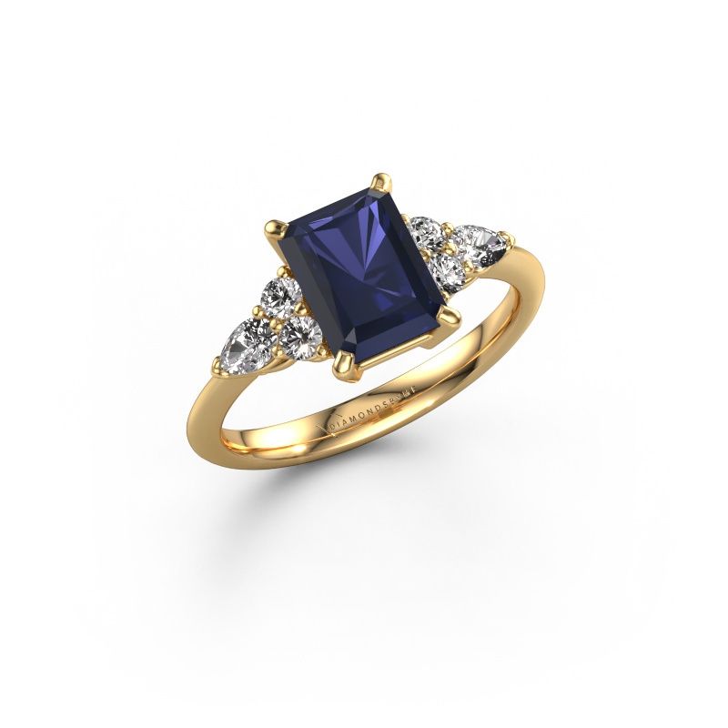 Verlobungsring Melani RAD 585 Gold Saphir 8x6 mm