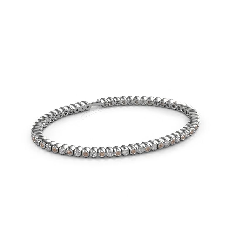 Tennis bracelet Bianca 2 mm 585 white gold brown diamond 1.800 crt