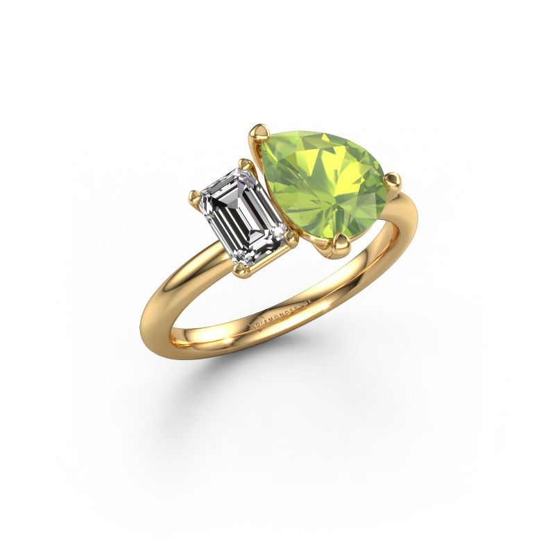 Verlobungsring Toi et Moi PER-EME 585 Gold Peridot 9x7 mm