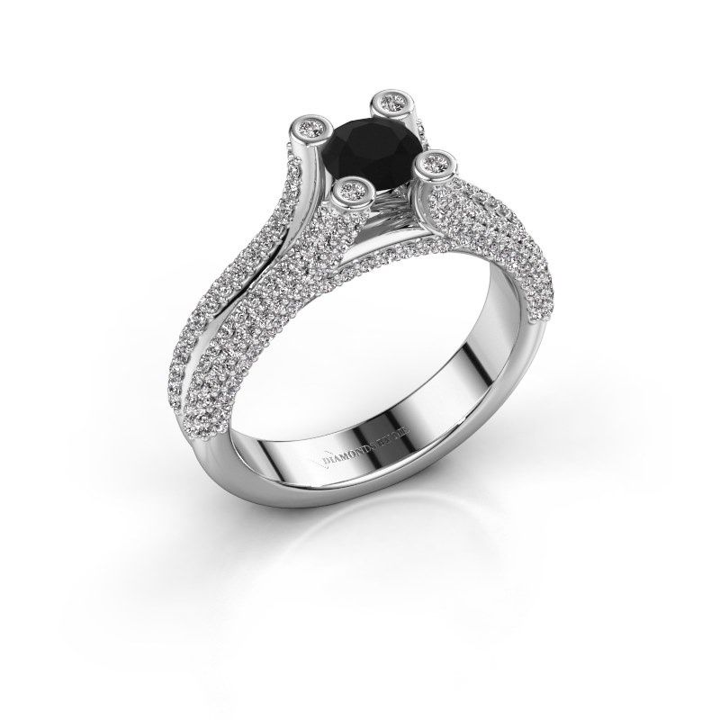 Afbeelding van Verlovingsring Stefanie 2<br/>950 platina<br/>Zwarte diamant 1.60 crt