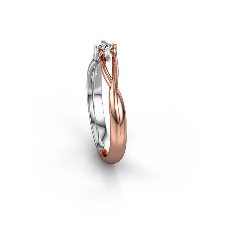 Image of Ring Paulien<br/>585 rose gold<br/>Diamond 0.08 crt