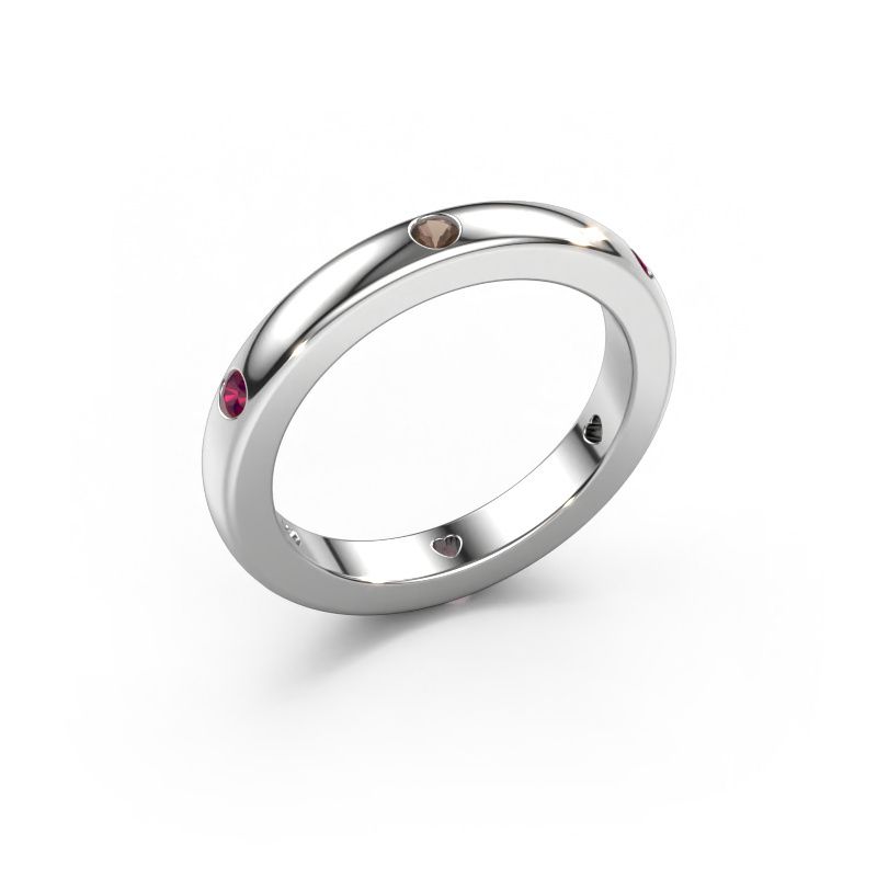 Aanschuifring Charla 585 witgoud rookkwarts 2 mm