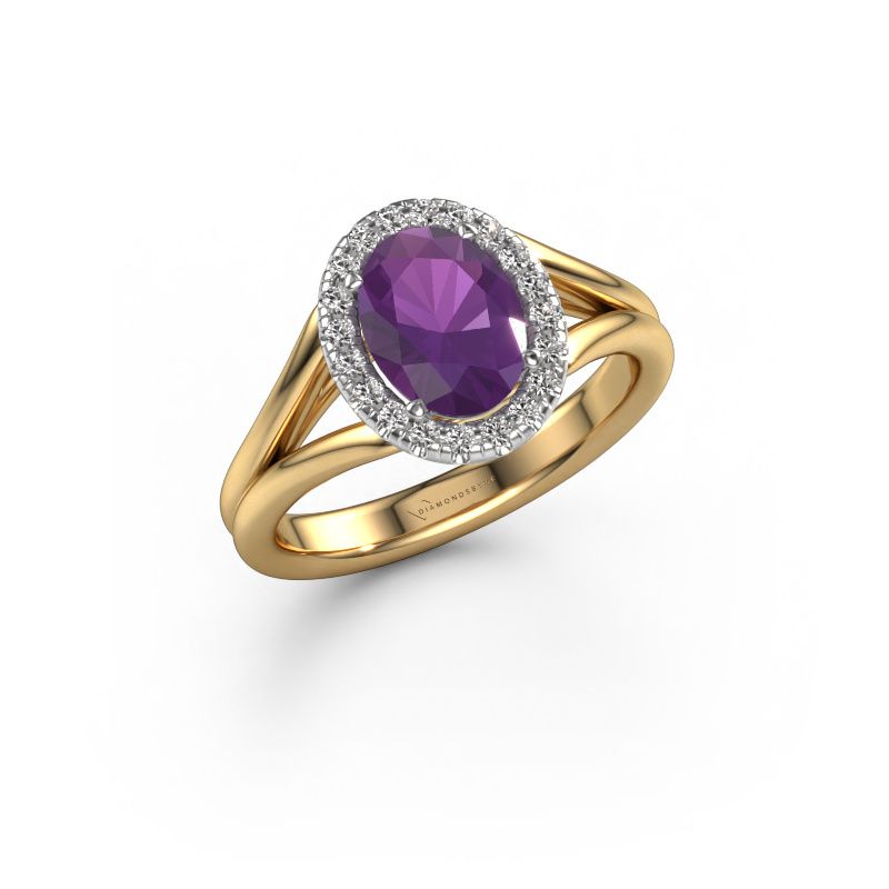 Engagement ring Verla ovl 1 585 gold amethyst 8x6 mm