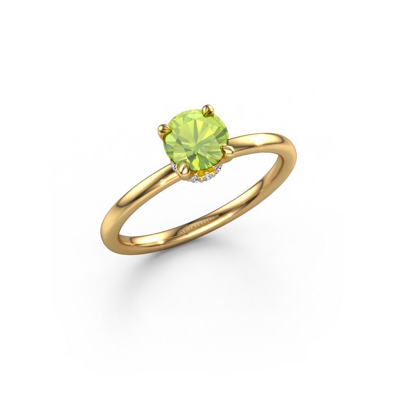Anello di fidanzamento Crystal RND 3 585 oro peridoto 5.5 mm