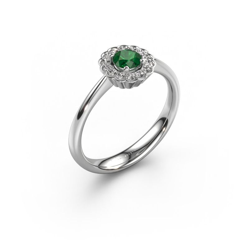 Verlobungsring Debi 950 Platin Smaragd 4.2 mm