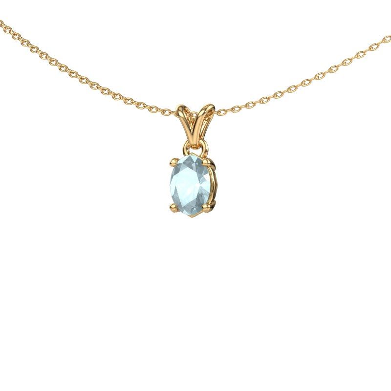 Image de Collier Lucy 1<br/>585 or jaune<br/>Aigue-marine 7x5 mm