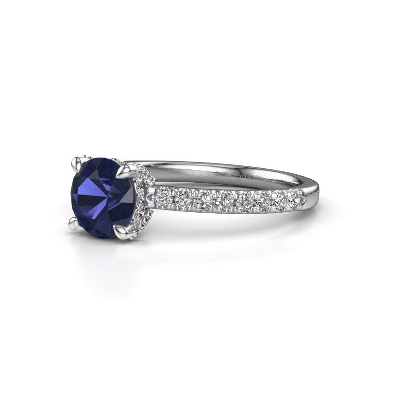 Image of Engagement ring saskia rnd 1<br/>585 white gold<br/>Sapphire 6.5 mm