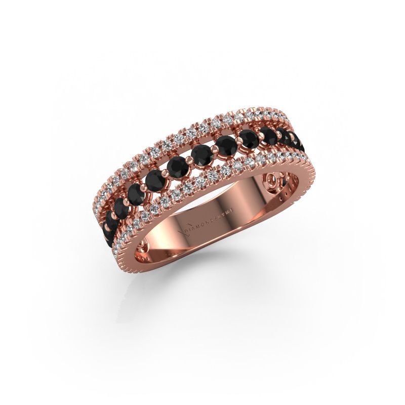 Ring Elizbeth 1 585 rose gold black diamond 0.942 crt