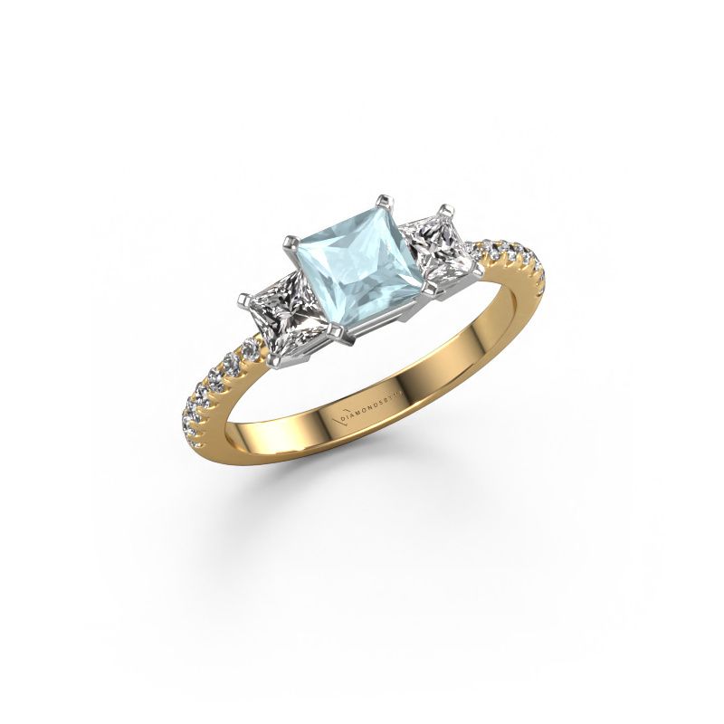 Verlovingsring Dorla 585 goud aquamarijn 5 mm