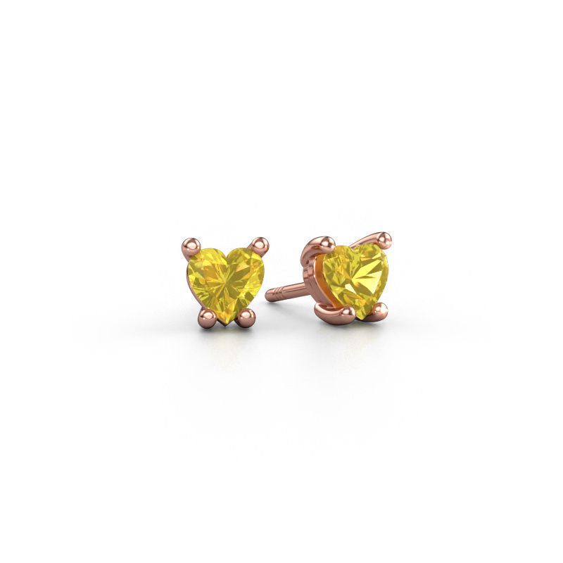 Ohrringe Sam Heart 585 Roségold Gelb Saphir 5 mm