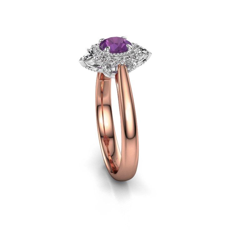 Image of Engagement ring Susan 585 rose gold amethyst 5 mm