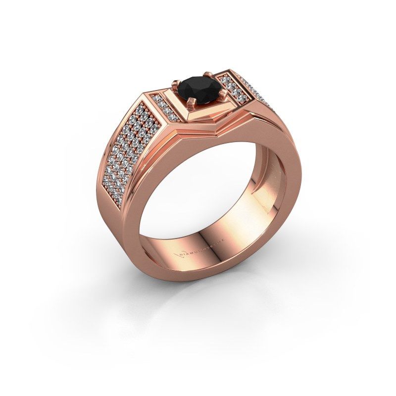 Image of Men's ring marcel<br/>585 rose gold<br/>Black diamond 1.14 crt