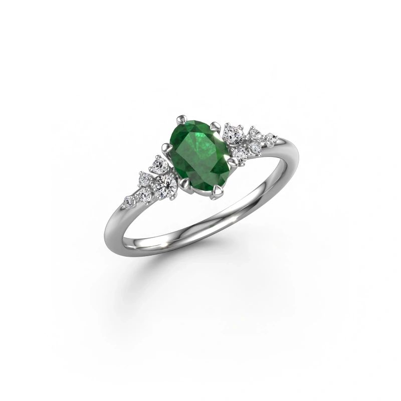 Ring Royce OVL 950 platina smaragd 7x5 mm