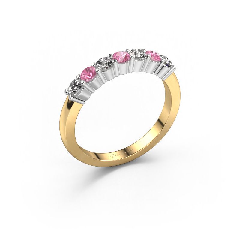 Ring Yasmin 7 585 goud roze saffier 2.7 mm