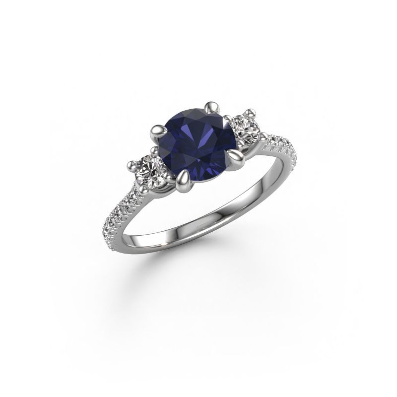 Verlobungsring Jesica 585 Weißgold Saphir 6.8 mm