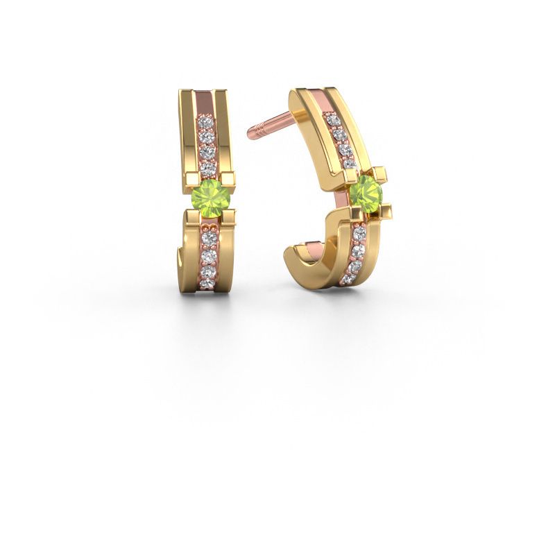 Ohrringe Myrthe 585 Roségold Peridot 2.5 mm