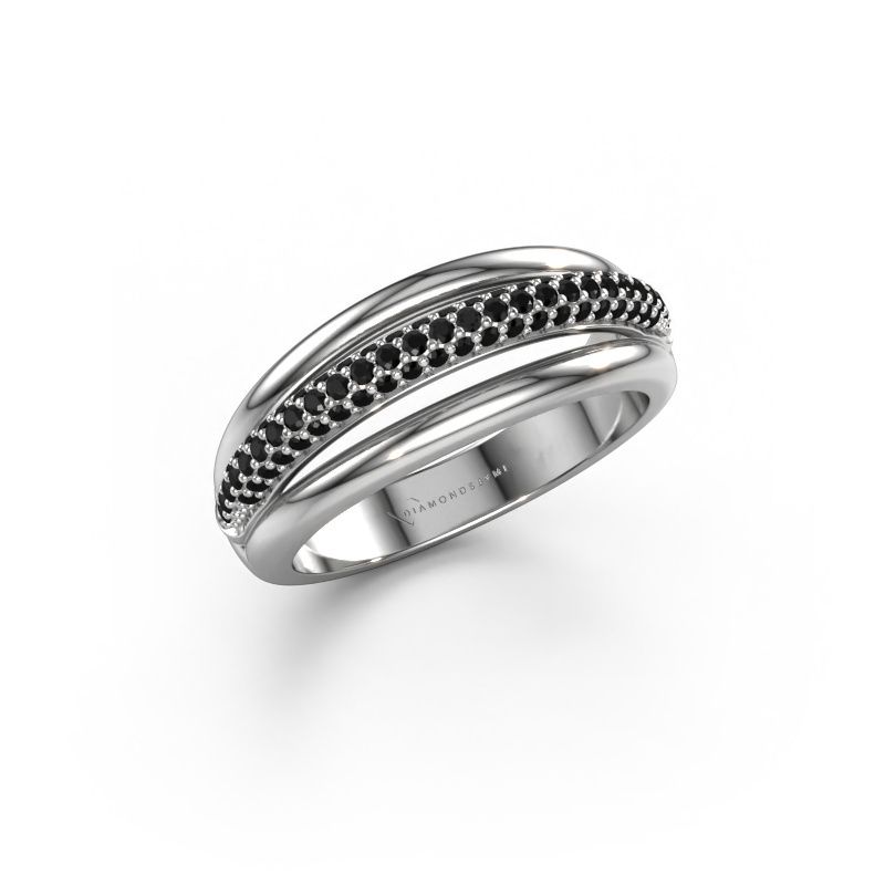 Ring Paris 950 platinum black diamond 0.48 crt