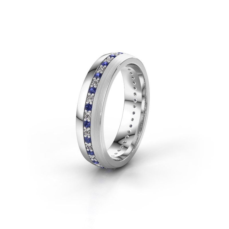 Image of Wedding ring WH0203L25BPM<br/>950 platinum ±5x2 mm<br/>Sapphire 1.3 mm