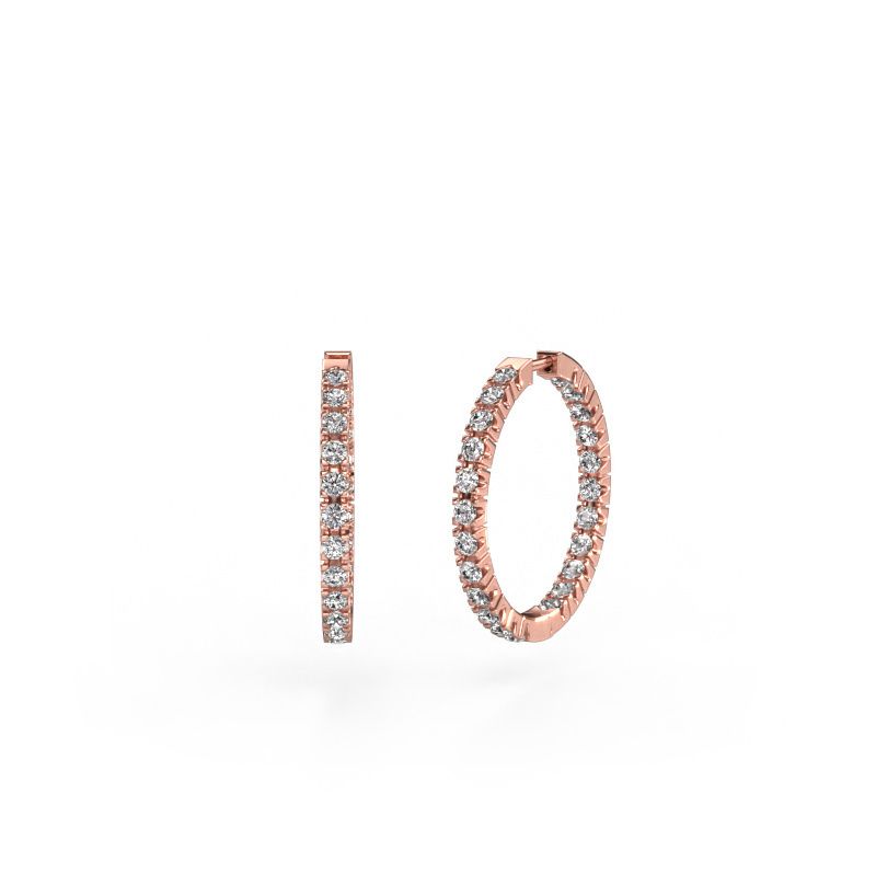 Creolen Miki 20mm 585 rosé goud zirkonia 2 mm