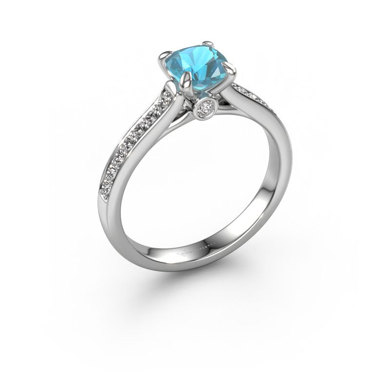 Verlovingsring Valorie cus 2 950 platina blauw topaas 5.5 mm
