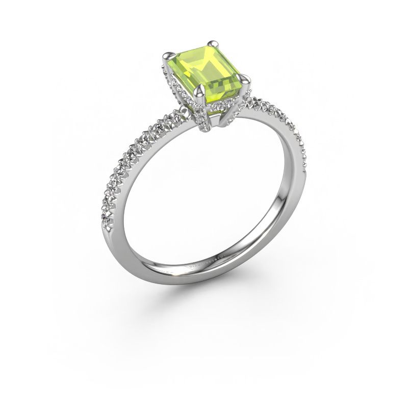 Verlobungsring Saskia EME 1 950 Platin Peridot 7x5 mm