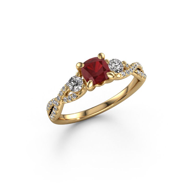Verlobungsring Marilou CUS 585 Gold Rubin 5 mm