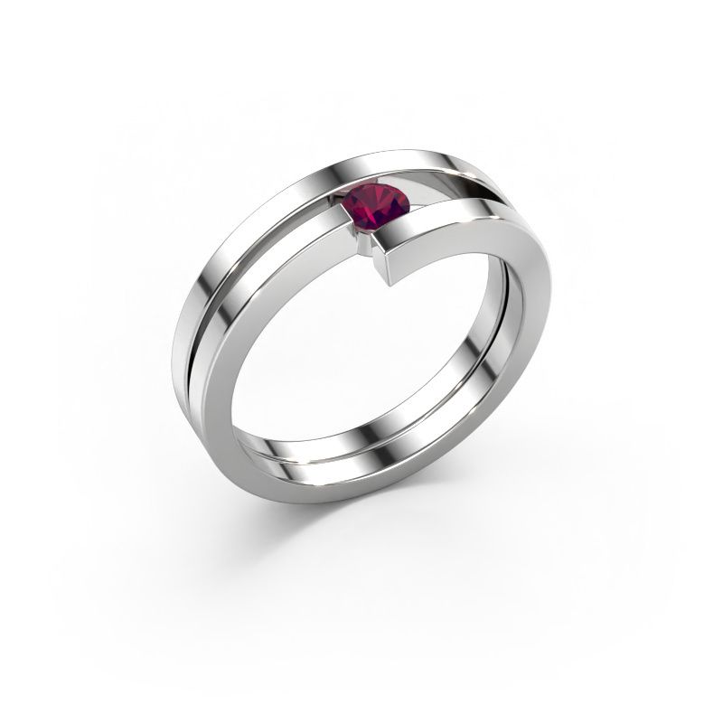 Bague Nikia 950 platine rhodolite 3.4 mm