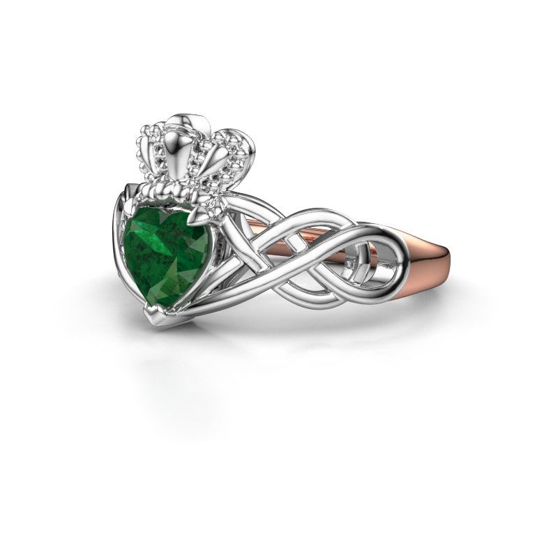 Image of Ring Lucie 585 rose gold emerald 6 mm